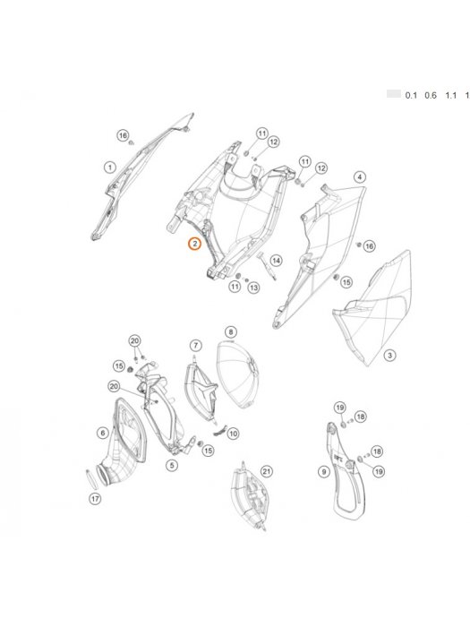 Oem Филтърна кутия KTM SX-F 125-450 2016-2018 EXC 125-450 2017-2019